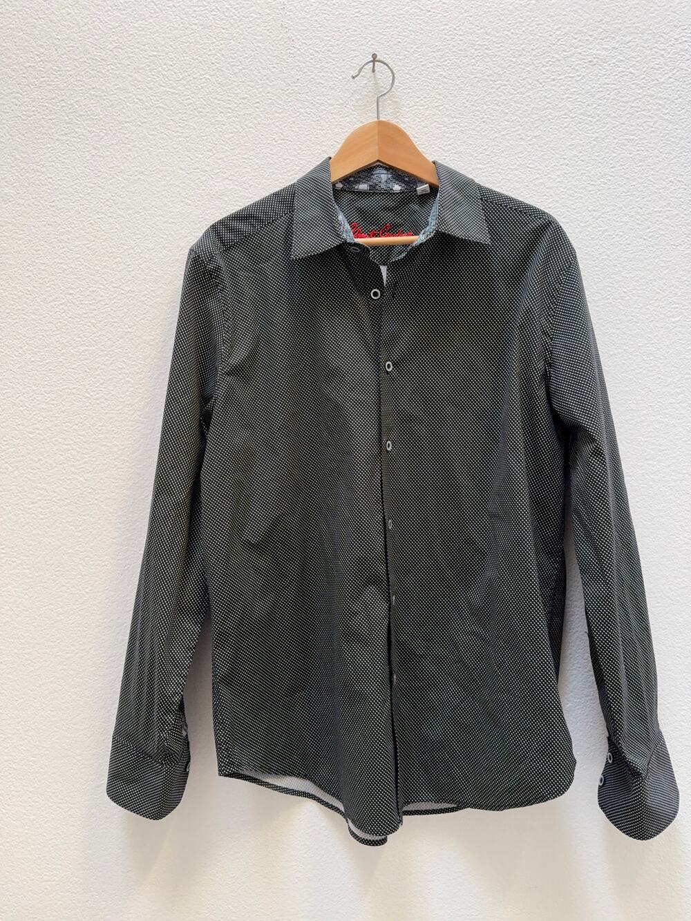 Robert Graham Men’s Classic Fit Button Down Shirt XL Black White Geometric Print